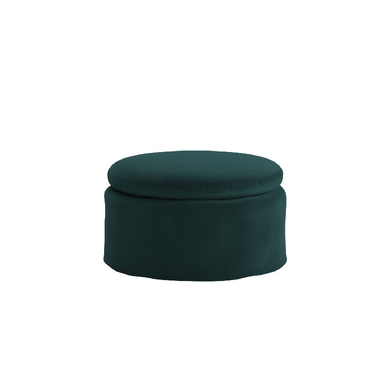 Evergreen Ottoman, Moss Recycled Velvet