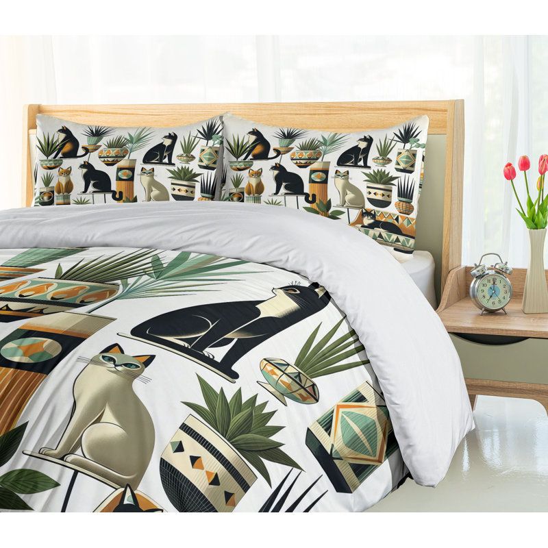 Cat Duvet Cover, Queen Duvet Cover + 2 Standard Shams