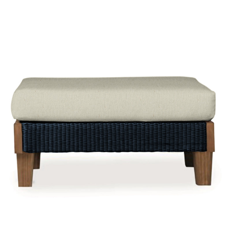 Catalina Outdoor Ottoman, Sailcloth Seagull, Ebony
