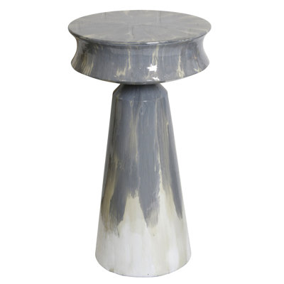 Desert Fog Side Table - Gloss Grey Enamel Finish