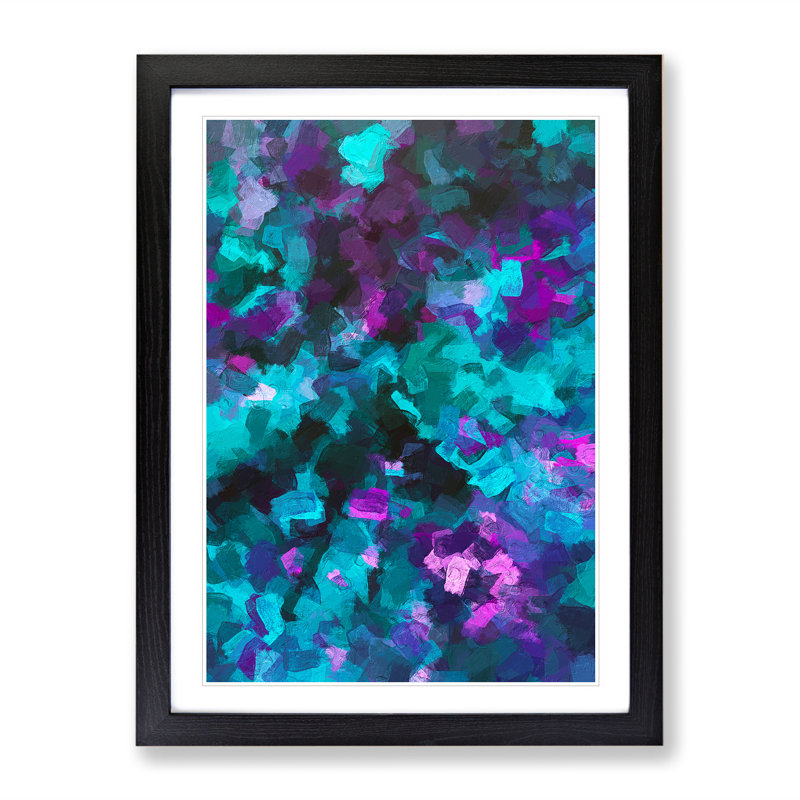 To Eternity Abstract - Single Picture Frame Painting, 34cm H x 25cm W x 2cm D, Black Framed