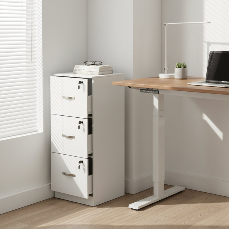 3 -Drawer File Cabinet, White