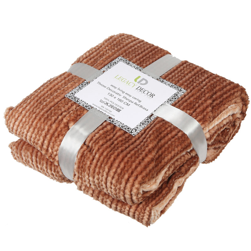 Jeté en sherpa de luxe ultra moelleux et doux, Brun