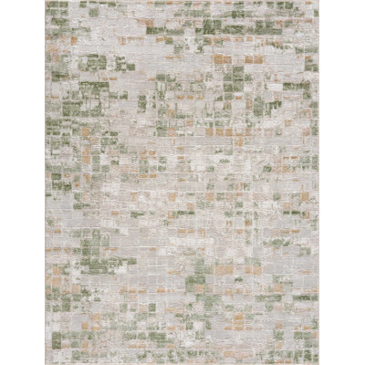 Tiemeyer Abstract Checkered Green Area Rug