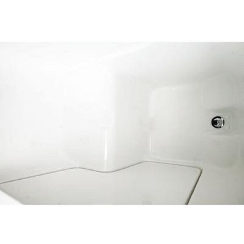 Baignoire de trempage gauche avec robinet intégré 52 po x l 30 po avec siège intégré L 52 po x l 30 po, Blanc, À droite