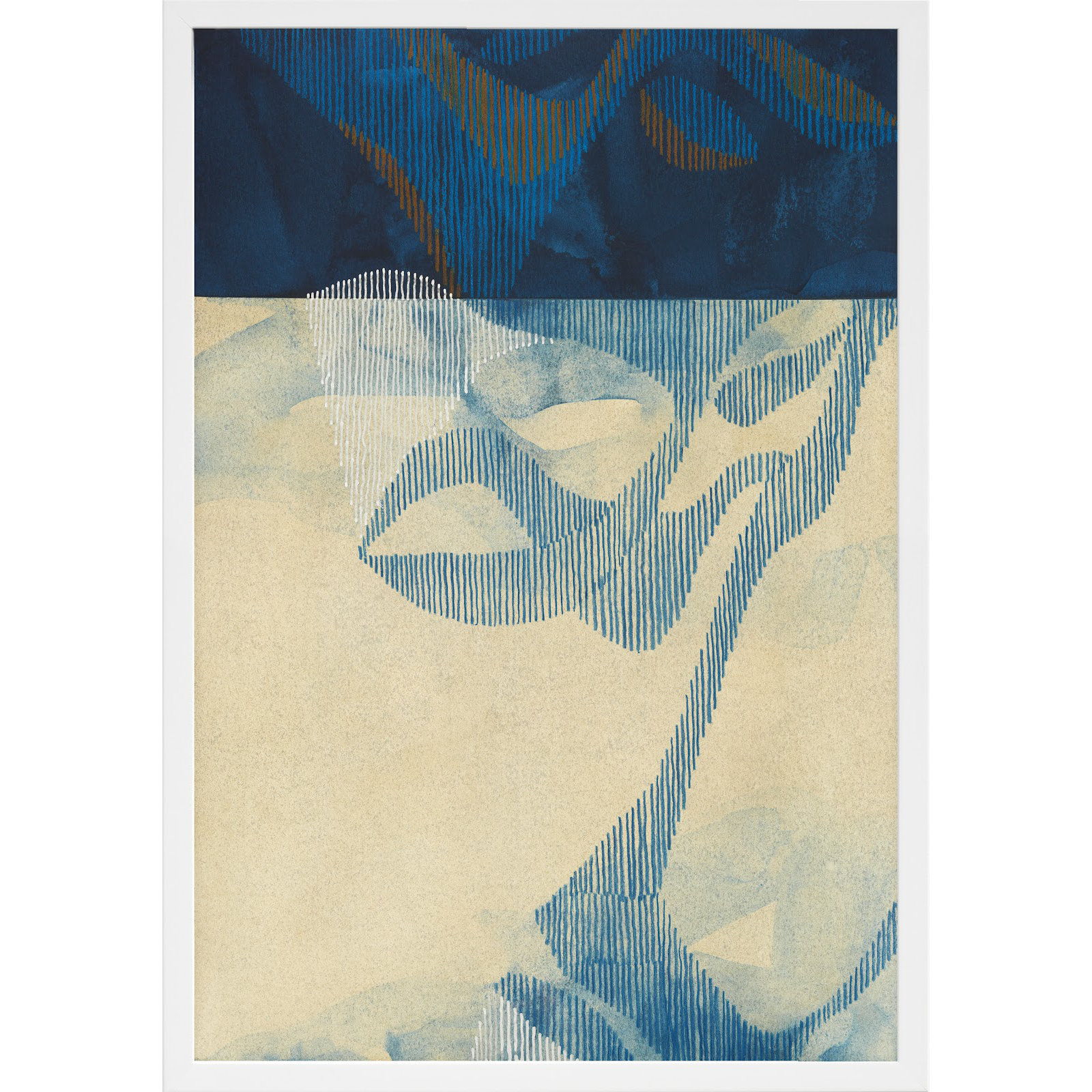 Far North 3 by Jacques Pilon, White Framed, 50" H x 35" W x 1.25" D