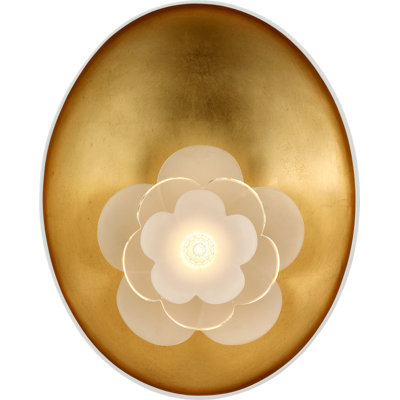 Petaluma Reflector Sconce with Etched and Clear Glass Flower