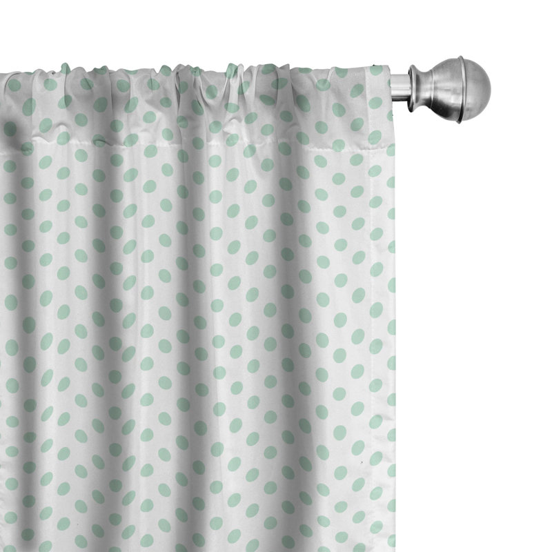 Polka Dots Semi-Sheer Rod Pocket Curtain Panels, 28" x 63"