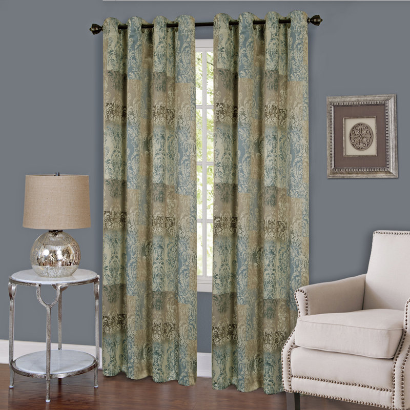 Kirschner Room Darkening Curtain Single Panel, Blue, 50" W x 84" L