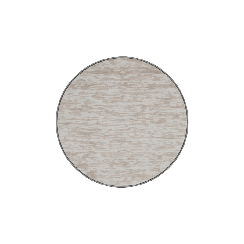 Tapis gris soyeux et moelleux, Rond 4 pi