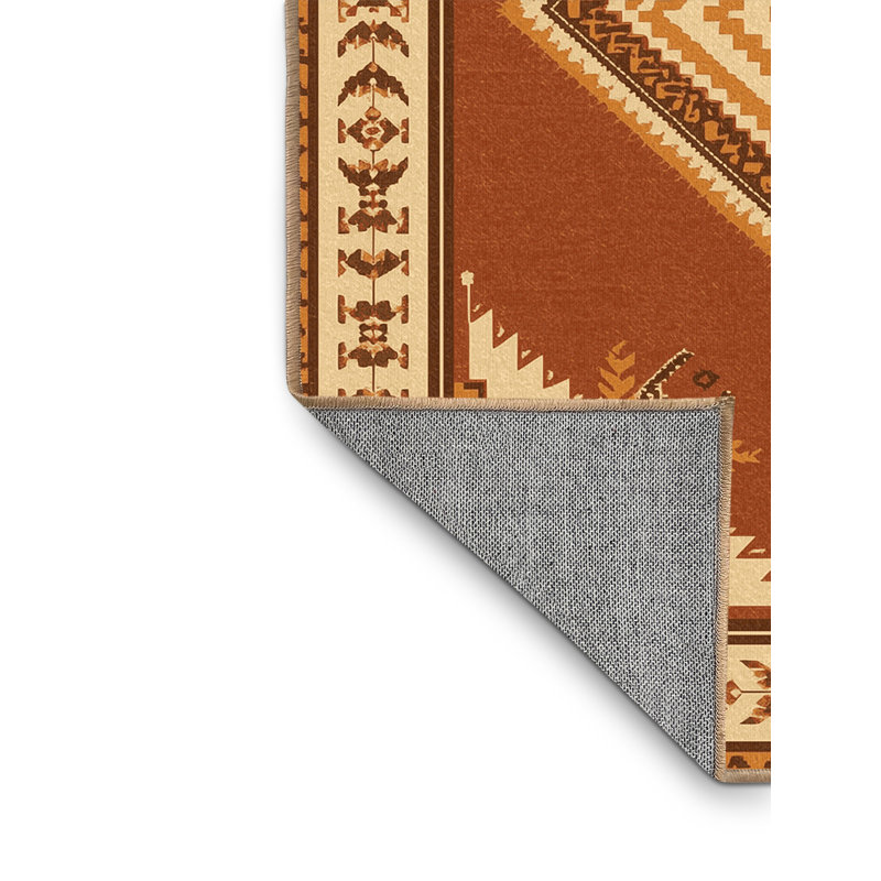 Tapis oriental Paizlea lavable à la machine en brun - reliure brun clair, 7 x 10