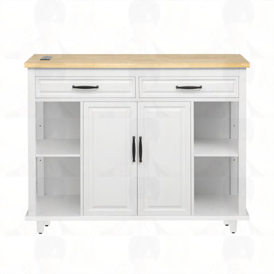 Kitchen island with Storage 2 Drawers 2 Cabinet
