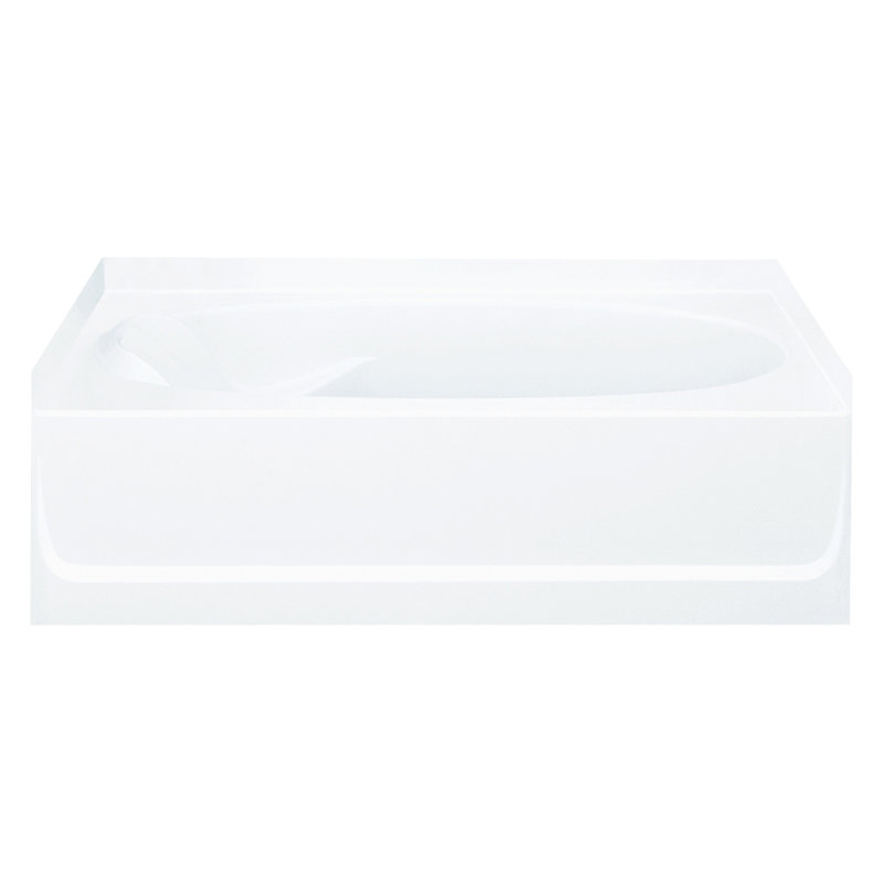 60" W x 72" H Frameless Rectangle Sliding Tub & Shower Kit with Towel Bar and Base Included, Silver