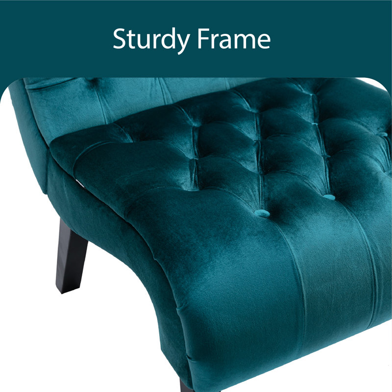 Guendalina Velvet Accent Chair, Teal Velvet
