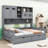 Wooden Daybed with Shelves and 2 Drawers-1443420129-1443420130