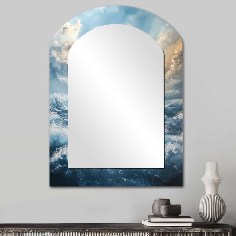 Miroir mural Parallel Beach Of Abstract Coastal Landscape I - White Arch, 34 po x 25 po