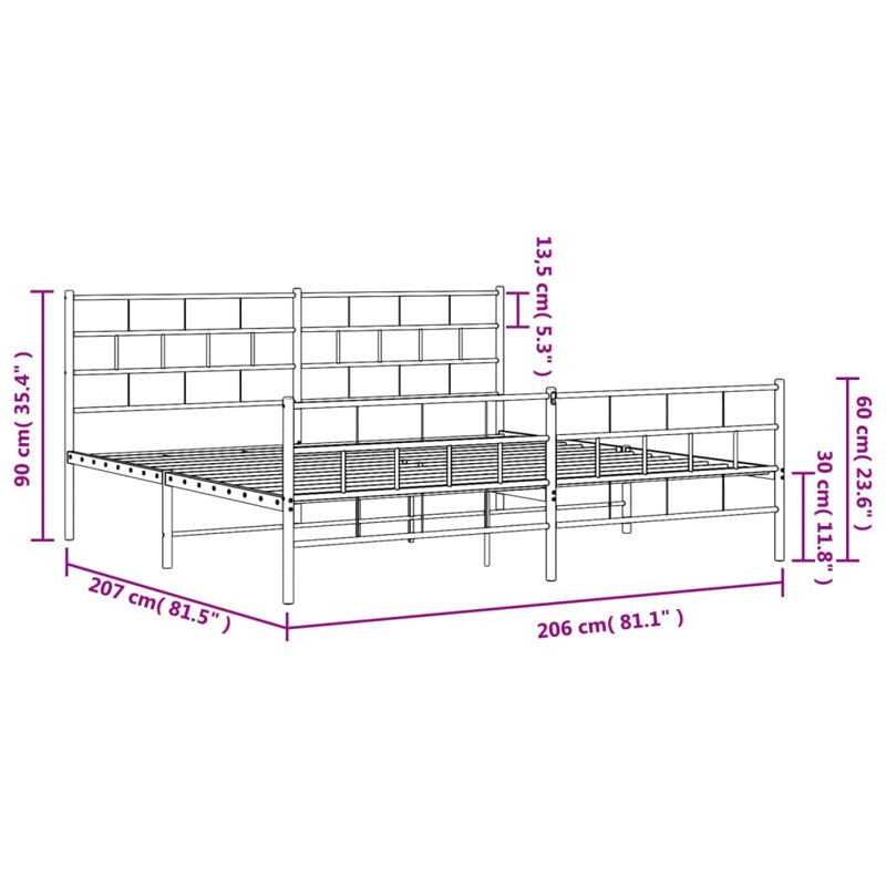 Metal Bed, 200 x 200 cm