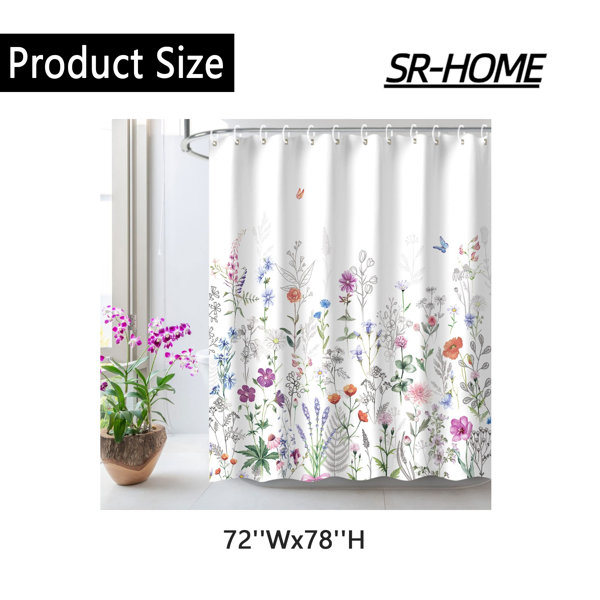 Haley Floral 13-Piece Shower Curtain Set With Hooks, Multi, 72x72