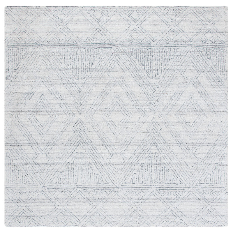 Tapis performance abstrait touffeté à la main Southwestern, Carré 6 pi