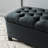 Dark Gray Button Diamond Stitch Seat, 51" W X 17.5" D 17" H, Birch Wood Inside, Fabric Outside, Storage Possibility Contemporary With Appearance And Stitch, 50.31" 17.11" 16.54" &-964807053