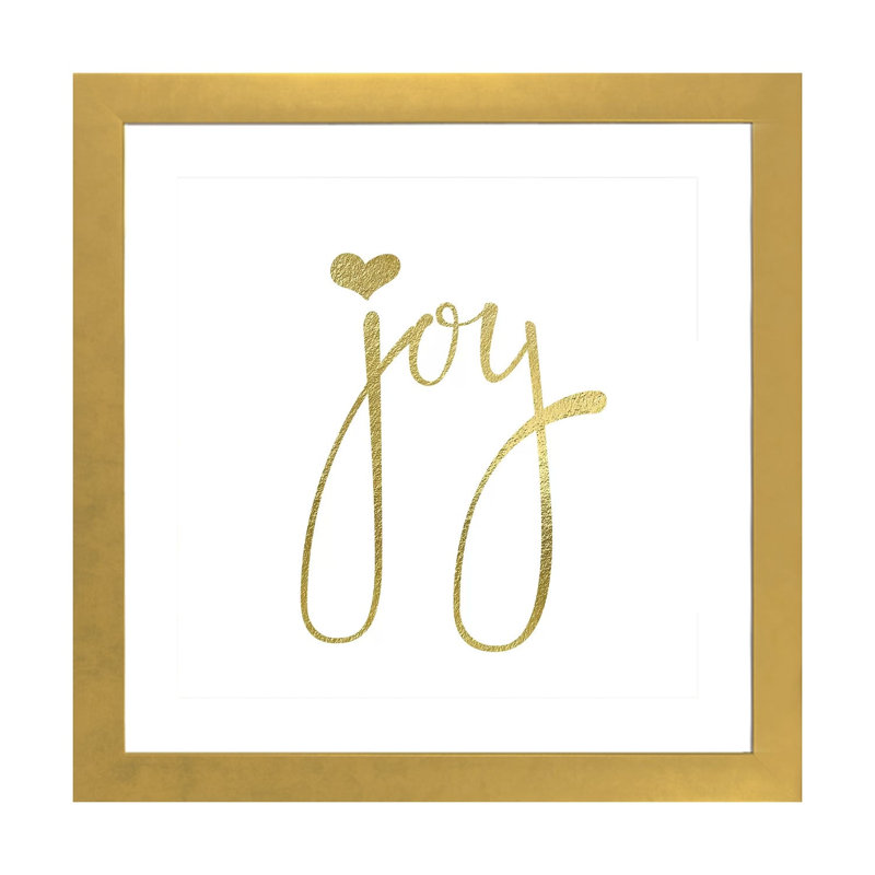 «Joy Heart» par Nikki Chu - impression, Encadrement doré, H 24 po x l 24 po x p 1 po