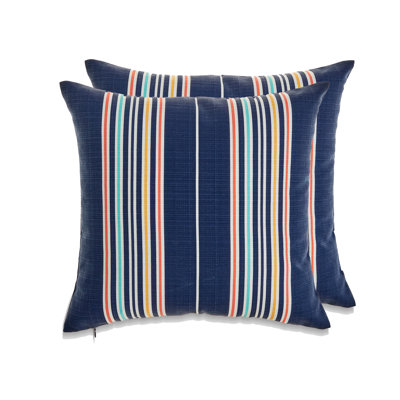 My Cottage Living Ourdoor Striped Outdoor Reversible Throw Pillow