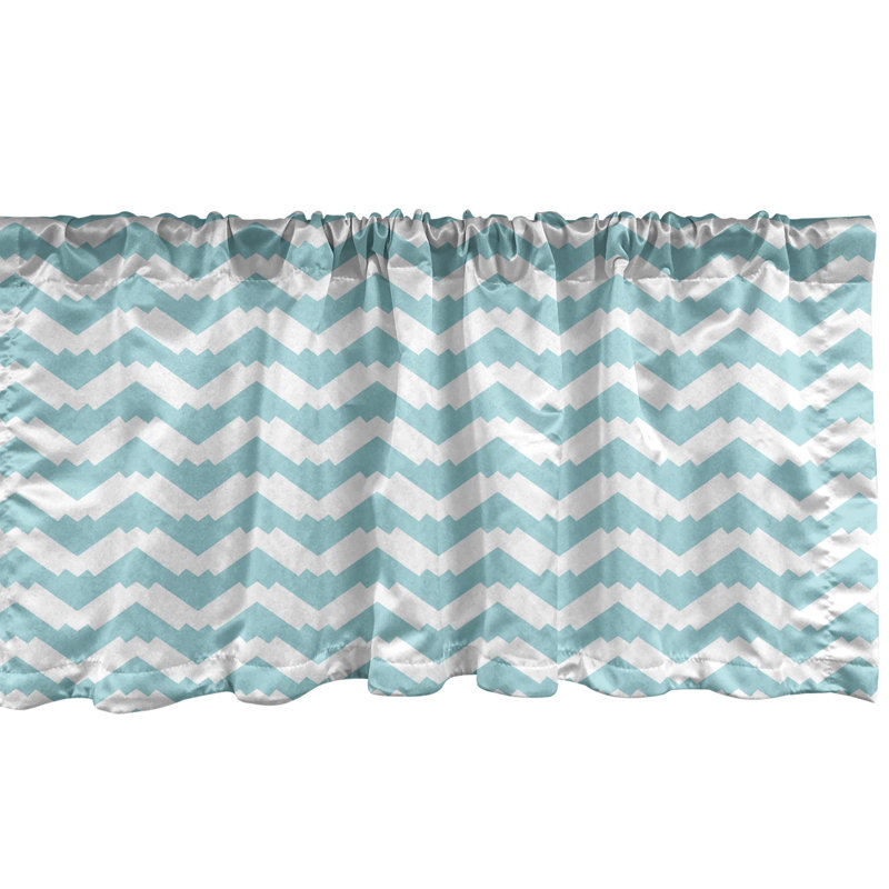 Cantonnière Ambesonne en paquet de 2 chaînes 54 "bleu royal blanc, L 54 po x L 18 po