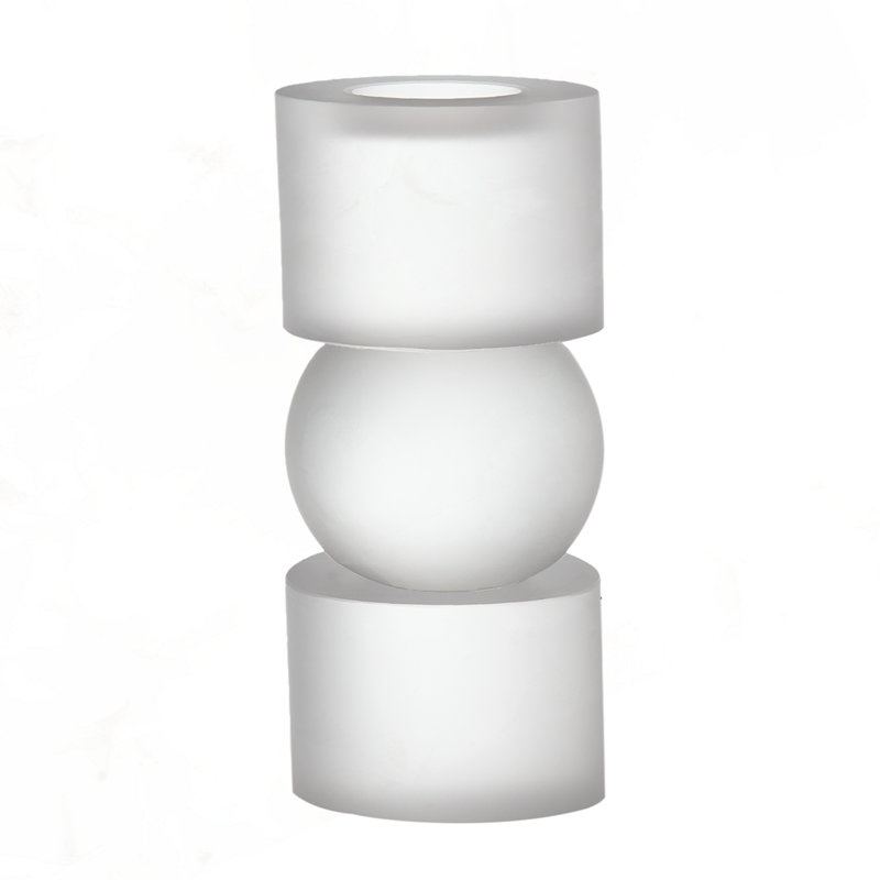 Petit porte-bougie en verre D3.1X7.1 "Palisade, H 7,1 po x l 3,1 po x P 3,1 po