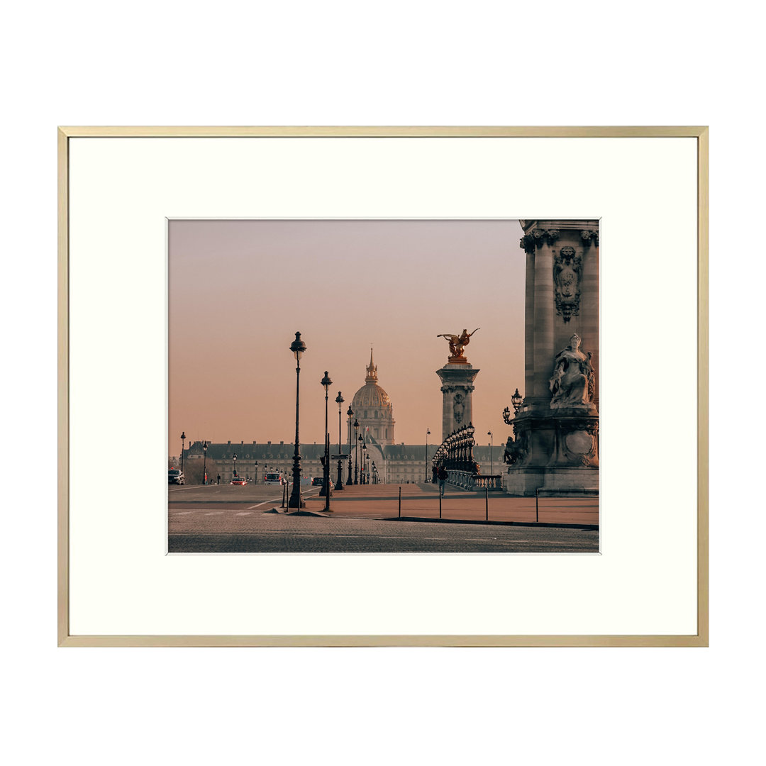 Gold Picture Frame, Metal Photo Frame with Real Glass, Display Horizontally or Vertically Everly Quinn Picture 