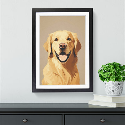 Golden Retriever Minimalism - Framed Print
