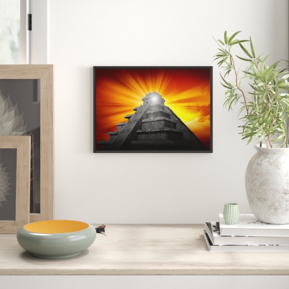 Gerahmtes Wandbild Maya Pyramide Tempelanlage