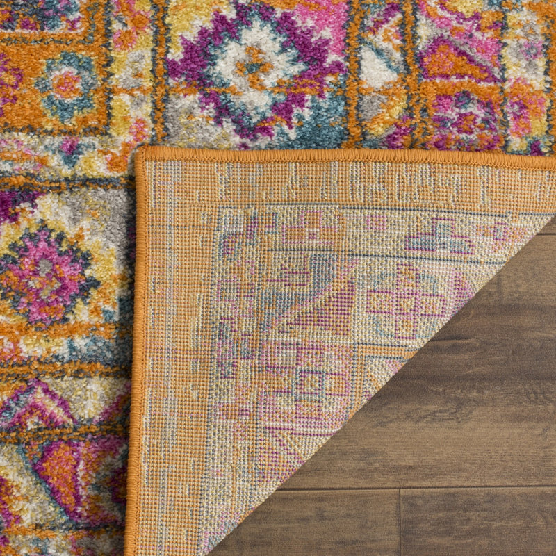 Christa Southwestern Orange/Fuchsia Area Rug, Runner 2'3" x 8'