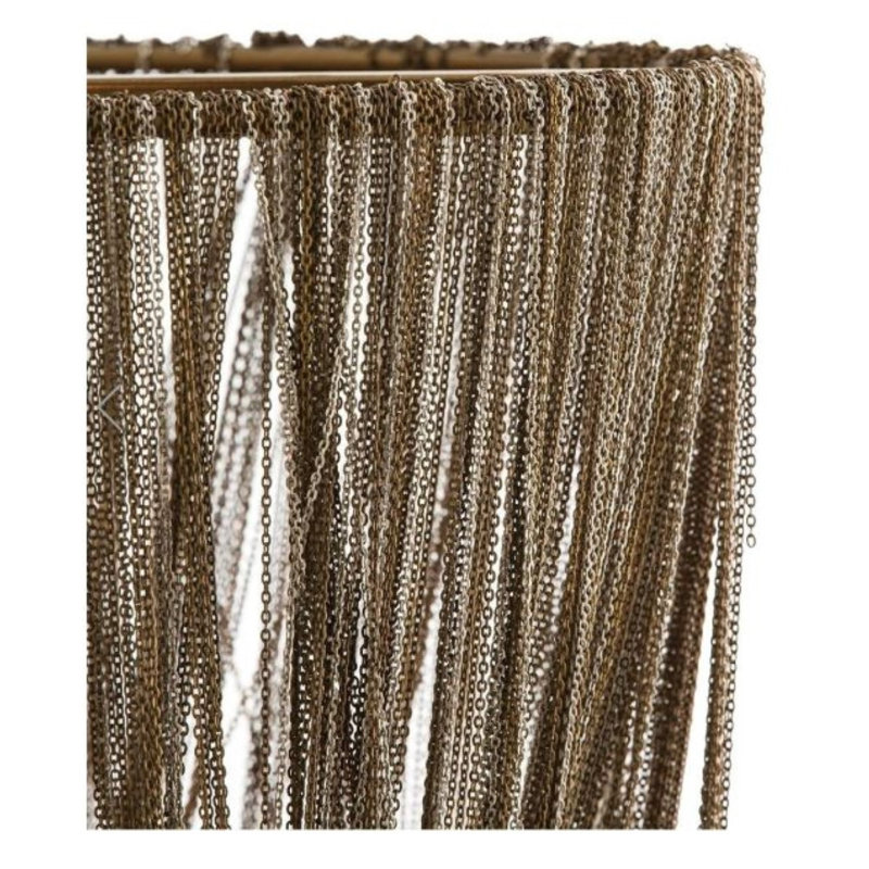 Grand lustre en forme de lumière empire avec joncs Layla Joesette, 18 po de largeur x 28 po de hauteur, Argent antique