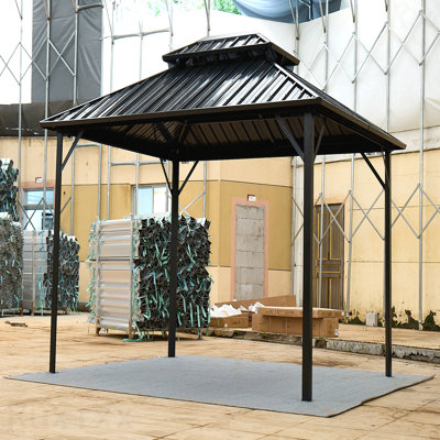 10X10FT Gazebo Aluminum, For Outdoor Use With Steel Canopy