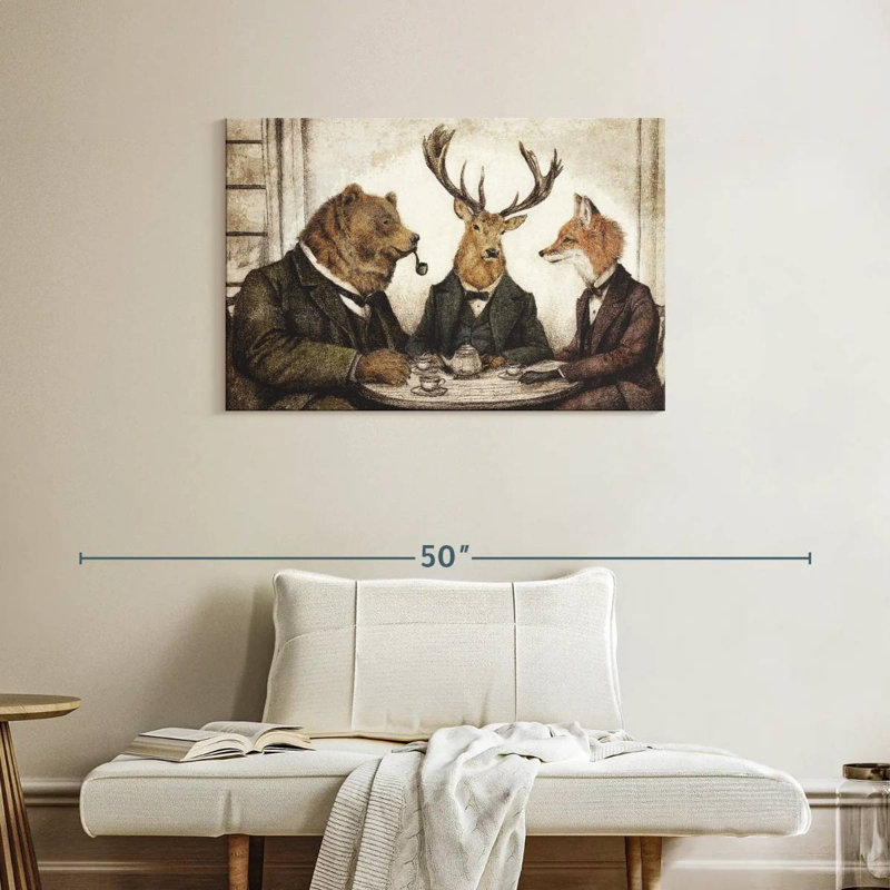 Animal Tea Time II, H 24 po x l 36 po