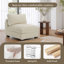 Upholstered Faux Rabbit Fur Flannel Armless Chair with Pillow Back, Single Chair Module Part For Sectional Sofa-1027329191