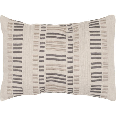 Appliqued Linen Reversible Throw Pillow