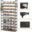 Range-chaussures à 10 niveaux - Range-chaussures en métal de grande capacité pour 50 paires, robuste et large pour l'entrée, le placard ou la chambre à coucher