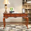 Retro Brown Rectangular Solid Wood Writing Desk-129453954