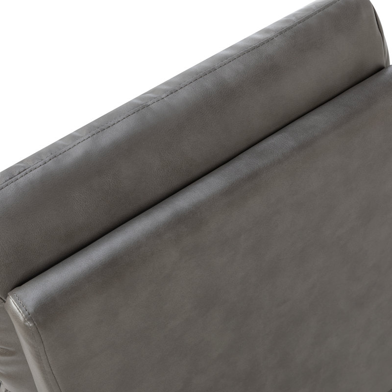 Fauteuil inclinable manuel pivotant en cuir végétalien de 26,4 po Phedra, Similicuir gris