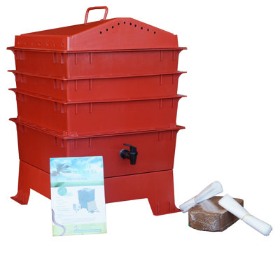 18 Gallons Plastic Odor Resistant Worm Bin with Latching Lid