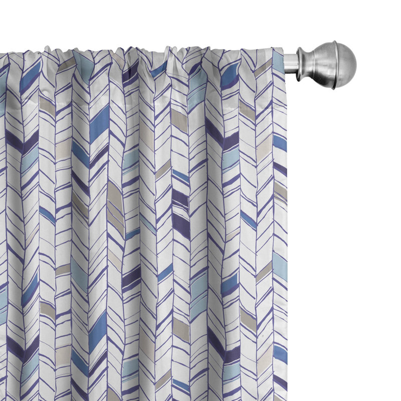 Chevron Semi-Sheer Rod Pocket Curtain Panels, 28" x 84"