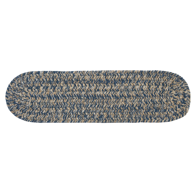 Tapis d'escalier Oyler - Bleu denim, Ensemble de 13