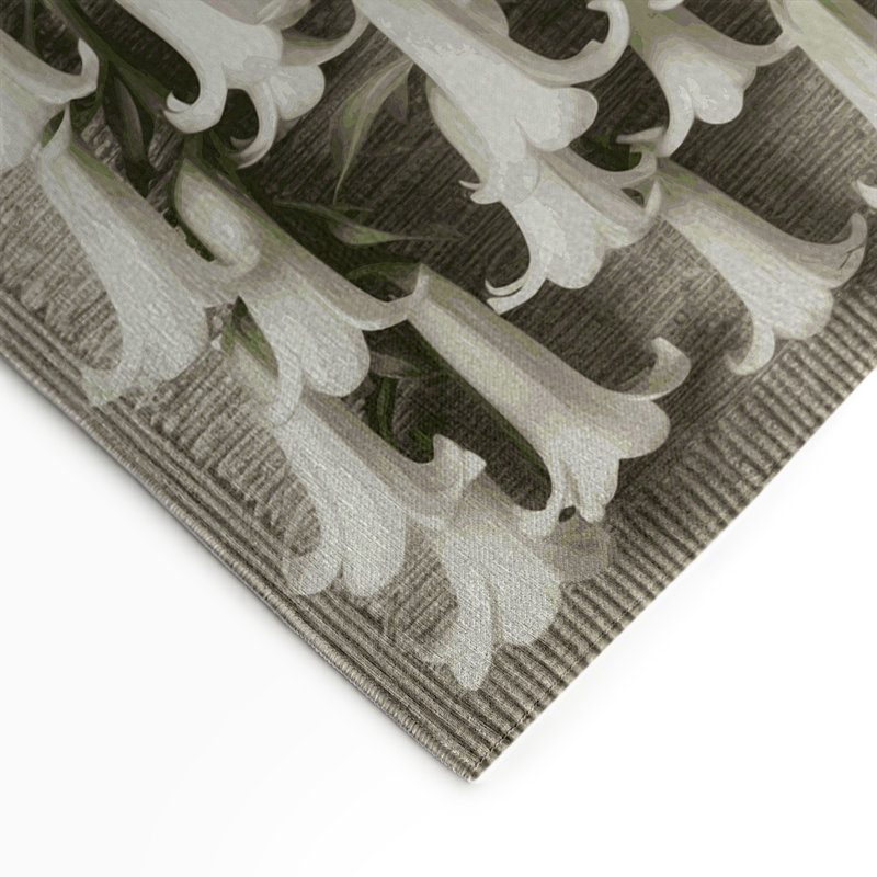 Tapis d'intérieur et d'extérieur gris Botanical, Rectangle 9 pi x 12 pi