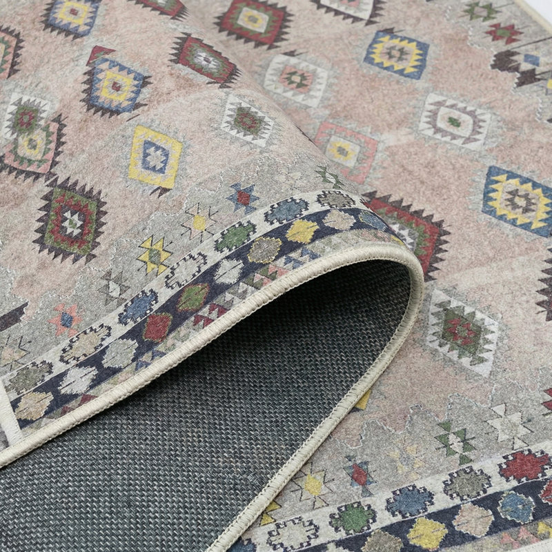 Tapis à motif géométrique marocain beige Thambiah, Rectangle 2 pi 8 po x 5 pi