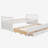 Japanese-style bed with wheels and drawers, double bed size, white-1870592876