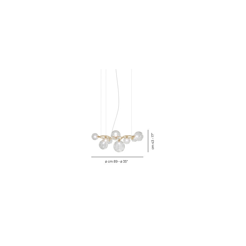 Puppet Ring Suspension 9 Crystal Transparent Matt Black Nickel G9 Ul, Crystal Transparent, Matte Gold