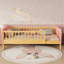 Lit simple pour enfants, lit plateforme simple en bois avec tête et pied de lit-121061646-121061642