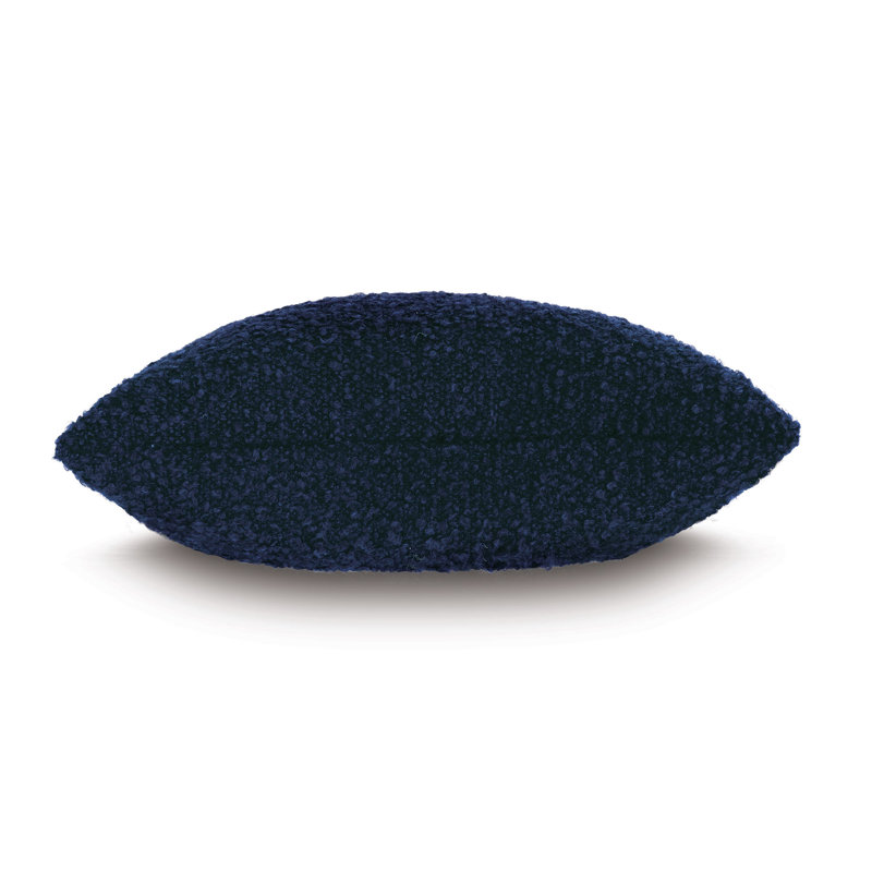 Marl Solid Colour Feather Reversible Throw Pillow, Indigo, Rectangle 15"H x 26"W