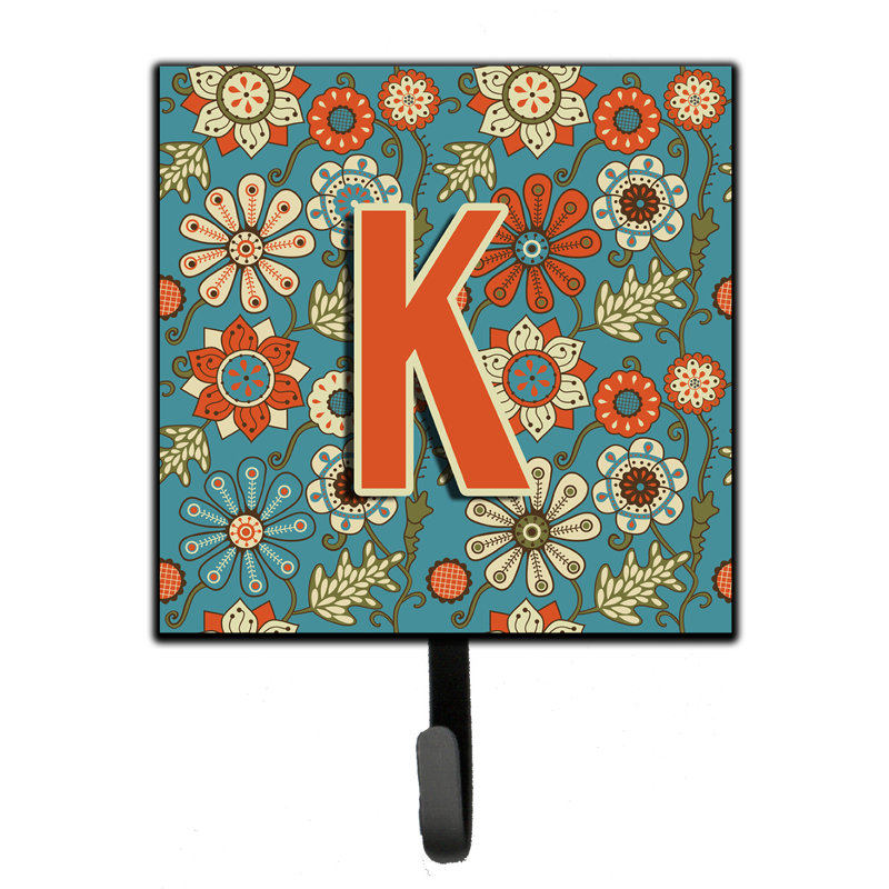 Porte-laisse rétro et crochet mural fleurs, K